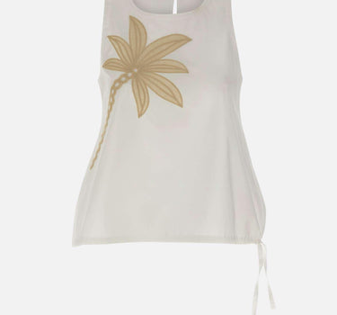 Top con palma ricamata SP5NT043 1004 KAOS 