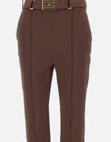 Pantaloni in tessuto tecnico bielastico con cintura PA13261E2 644 ELISABETTA FRANCHI 