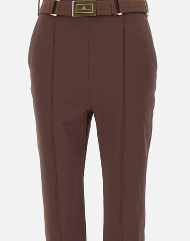 Pantaloni in tessuto tecnico bielastico con cintura PA13261E2 644 ELISABETTA FRANCHI 