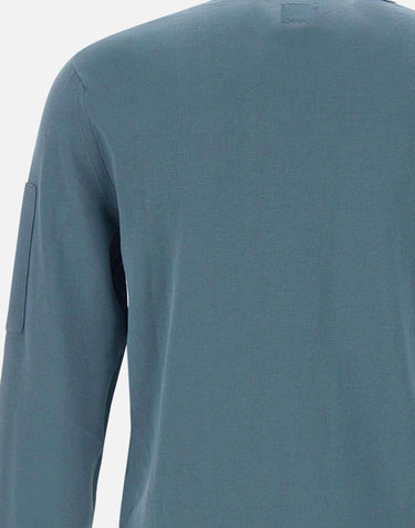 "Cotton Crepe Crewneck Lens Knit" 18CMKN086A 006323O872 C.P. COMPANY 