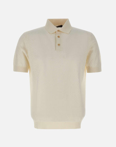 Polo in cotone a punto quadretto PL1MC CR14Q020 FILIPPO DE LAURENTIIS 