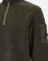 "Brushed Emerized Diagonal Fleece Half Zip Lens Sweatshirt" 19CMSS251A 006614G683 C.P. COMPANY 