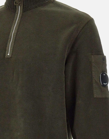 "Brushed Emerized Diagonal Fleece Half Zip Lens Sweatshirt" 19CMSS251A 006614G683 C.P. COMPANY 