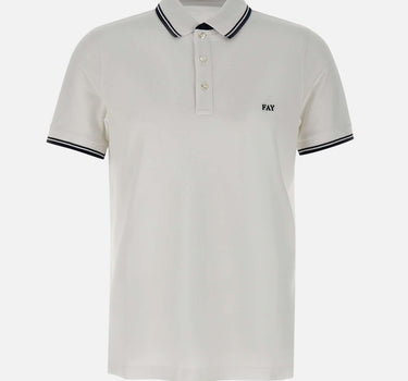 Polo  in piquet di cotone stretch NPMB250140STDW B001 FAY 