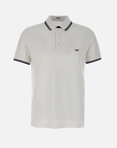 Polo  in piquet di cotone stretch NPMB250140STDW B001 FAY 