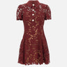Abito mini in pizzo 111SABU BURGUNDY SELF-PORTRAIT 