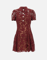 Abito mini in pizzo 111SABU BURGUNDY SELF-PORTRAIT 