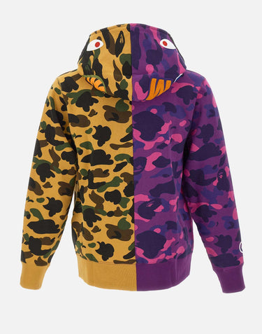 Felpa "Split Camo Shark" 001ZPM301005M PURPLE BAPE 
