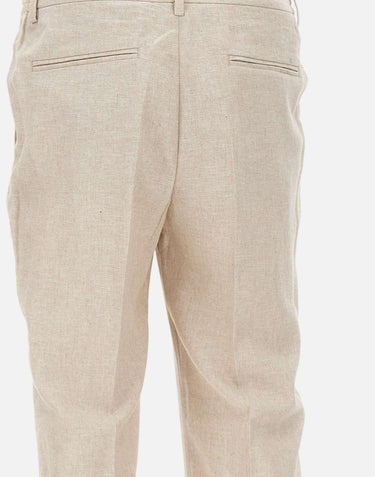 Pantaloni in misto lino e cotone DVR57CLI1002 0518 DEVORE 
