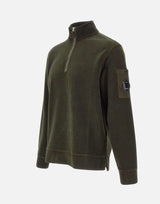 "Brushed Emerized Diagonal Fleece Half Zip Lens Sweatshirt" 19CMSS251A 006614G683 C.P. COMPANY 