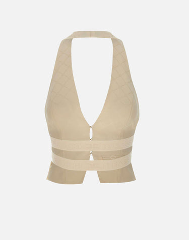 Gilet in satin con losanga jacquard GL00652E2 193 ELISABETTA FRANCHI 