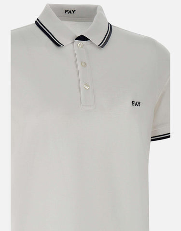 Polo  in piquet di cotone stretch NPMB250140STDW B001 FAY 