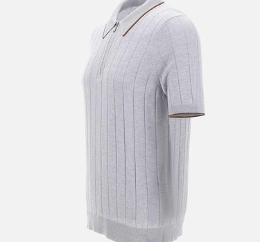 Polo in seta con zip 43128 23510050 GRAN SASSO 