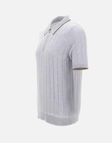 Polo in seta con zip 43128 23510050 GRAN SASSO 