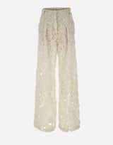 Pantalone "Floral Embroidery" RP16553 CREAM NISSA 