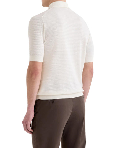Polo in cotone con lavorazione a treccine PL1MC CR14T020 FILIPPO DE LAURENTIIS 