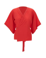 Blusa incrociata in crêpe di seta 191568 185 KANGRA 
