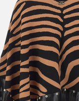 Poncho zebrato con frange 2F5053M0300 09Z83 LIU-JO 