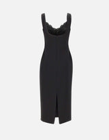 Abito midi con inserti in pizzo RS16470A BLACK NISSA 