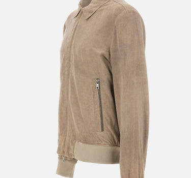 Giacca in pelle scamosciata GU26S24098CMAK GREY GIORGIO BRATO 