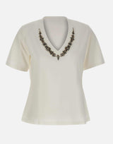 T-shirt con ricamo gioiello G339Z000547N 011 ELENA MIRO' 