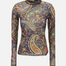Top in tulle stretch con motivo Paisley WRJA0038 AKG51X0884 ETRO 