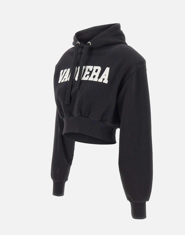 Felpa crop con cappuccio VAQ11T029 BLACK VAQUERA 