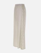 Pantaloni in lino con dettagli in pizzo W01210781 OFFWHITE MAURIZIO MYKONOS 