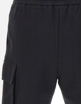 Bermuda in interlock di cotone con tasconi DK17929 NERO DIKTAT 