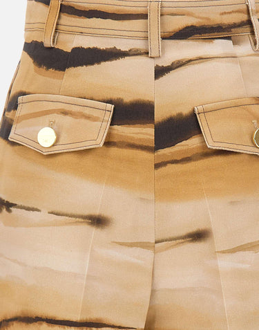 Shorts in drill con stampa tigre SH01362E2 470 ELISABETTA FRANCHI 
