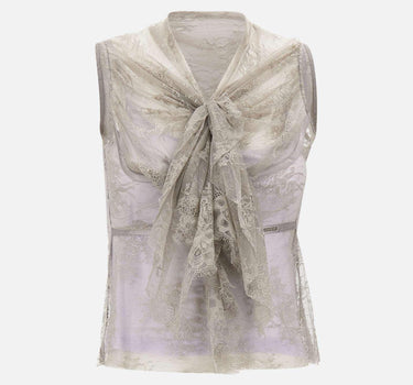 "Light grey classic collar lace vest" BX005 GREY JACQUES WEI 
