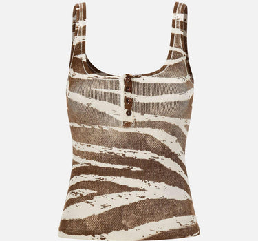 Top in costina a stampa zebra 2T123A M1035 BLUMARINE 