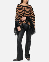 Poncho zebrato con frange 2F5053M0300 09Z83 LIU-JO 