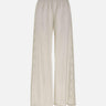 Pantaloni in lino con dettagli in pizzo W01210781 OFFWHITE MAURIZIO MYKONOS 