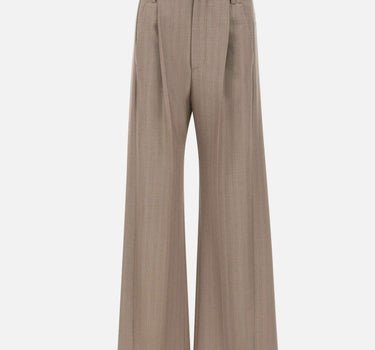 Pantaloni con vita plissettata 1226WTR007113A LIMESTONE VICTORIA BECKHAM 