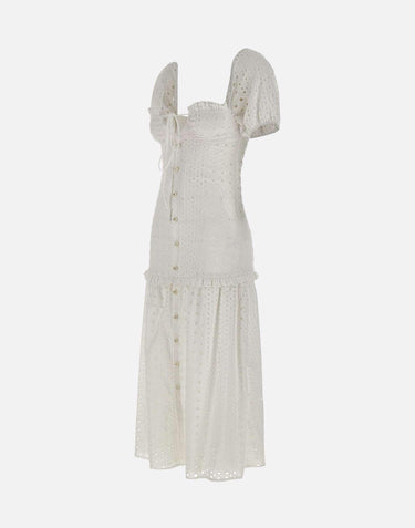 Abito in cotone<BR/> 8101 BIANCO LES FILLES D'EVA 