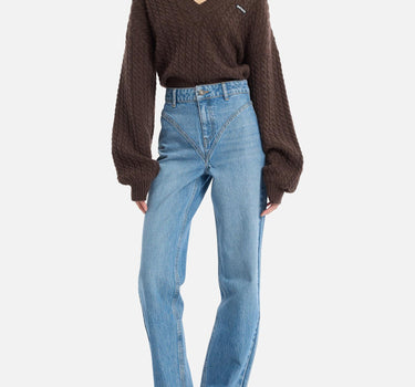 Maglia a trecce con scollo a V 116434 2037 ROTATE BIRGER CHRISTENSEN 