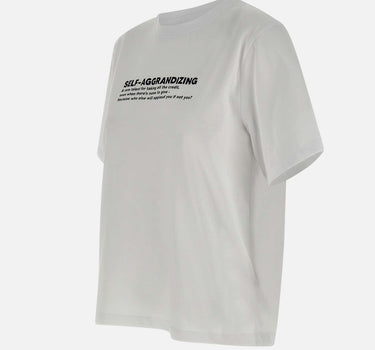 " Aggrandizing Slogan tee" 1225JTS006578A WHITE VICTORIA BECKHAM 