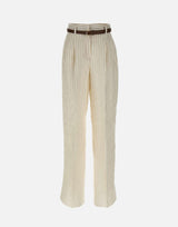 Pantalone in lino gessato 2616131082600 001 MAX MARA STUDIO 