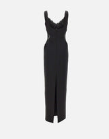 Abito lungo con inserti in pizzo RS16361 BLACK NISSA 