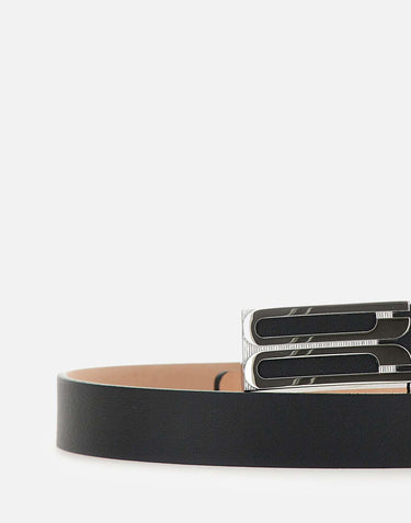 "Silver Buckle Smooth calf belt" 1124ABL006321A BLACK VICTORIA BECKHAM 