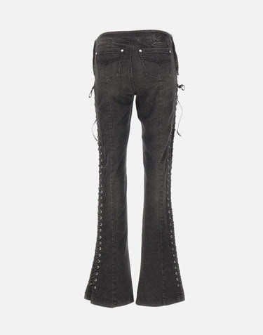 Jeans slim fit occhielli e lacci <BR/> 4J116A N0990 BLUMARINE 
