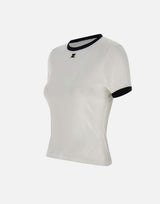 T-shirt "Signature contrast" VESJTS017JS0070 WHTBLK COURREGES 