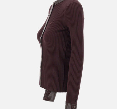 "Vinil and Knit Cardigan" 326MGI056FI0001 BURGUNDY COURREGES 