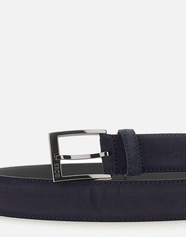 Cintura in pelle scamosciata con fibbia ad ardiglione 50563958 401 BOSS 