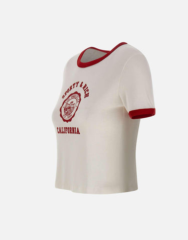 T-shirt "California Emblem Soft Ringer" TO073710509WH52 WHITE SPORTY & RICH 
