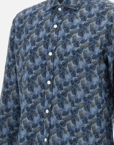 Camicia uomo in cotone e lino LFU02P0147117U 0001 BARBA 