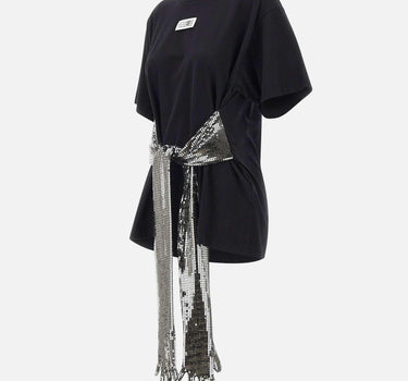 T-shirt in cotone con guanti con paillettes S52GC0358 M20170900 MM6 MAISON MARGIELA 