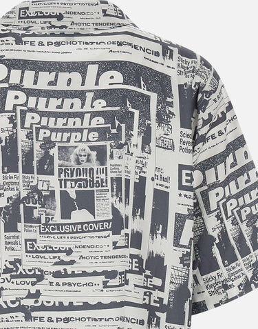 "Tabloid Camp shirt" P346LBWT225 MULTI PURPLE BRAND 