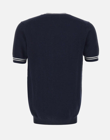 T-shirt in seta e cotone DK87052 BLU DIKTAT 